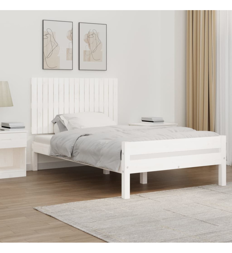 Tête de lit murale Blanc 108x3x60 cm Bois massif de pin Tête de lit murale Blanc 108x3x60 cm Bois massif de pin
