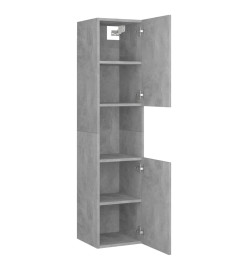 Armoire de salle de bain Gris béton 30x30x130 cm Aggloméré