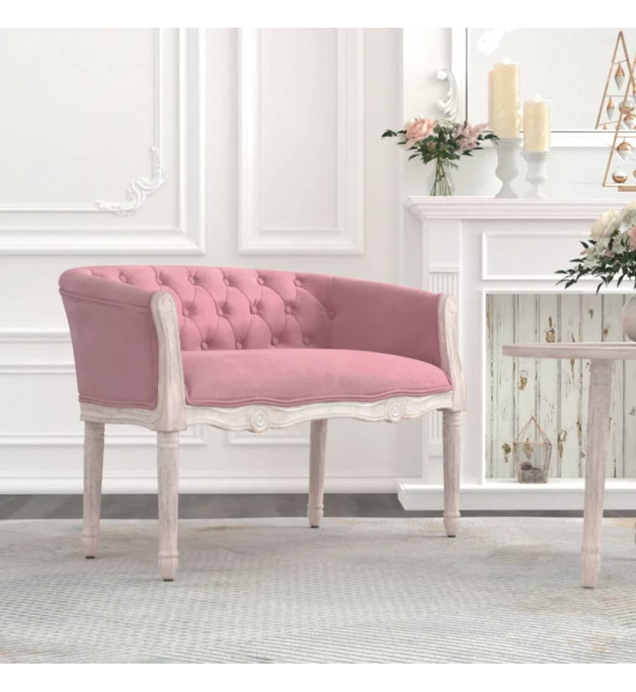 Banc Rose 98x56x69 cm Velours