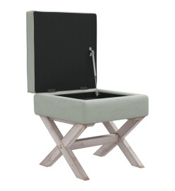 Tabouret de rangement Gris clair 45x45x49 cm Velours