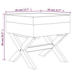 Tabouret de rangement Gris clair 45x45x49 cm Velours