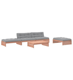 Salon de jardin 5 pcs avec coussins bois massif douglas