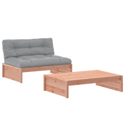 Salon de jardin 2 pcs avec coussins bois massif douglas