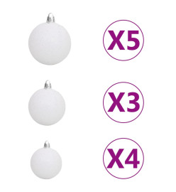 Guirlande de Noël avec LED et boules Vert 5 m PVC