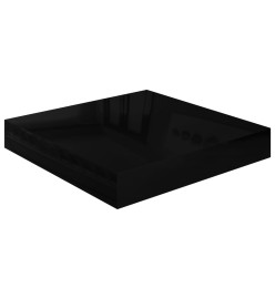 Étagère murale flottante 2 pcs Noir brillant 23x23,5x3,8 cm MDF