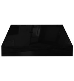 Étagère murale flottante 2 pcs Noir brillant 23x23,5x3,8 cm MDF