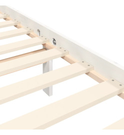 Cadre de lit avec tête de lit blanc 90x200 cm bois massif