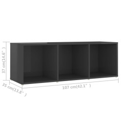 Meubles TV 4 pcs Gris brillant 107x35x37 cm Aggloméré