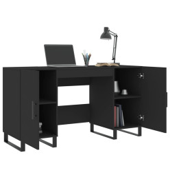 Bureau noir 140x50x75 cm bois d'ingénierie