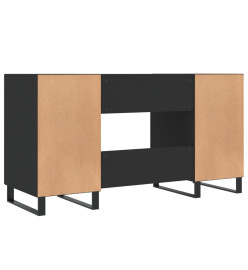 Bureau noir 140x50x75 cm bois d'ingénierie