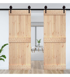 Porte 85x210 cm bois massif de pin