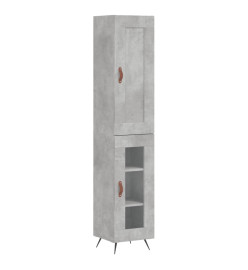 Buffet haut Gris béton 34,5x34x180 cm Bois d'ingénierie