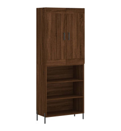 Buffet haut Chêne marron 69,5x34x180 cm Bois d'ingénierie