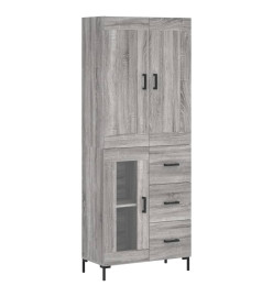 Buffet haut Sonoma gris 69,5x34x180 cm Bois d'ingénierie