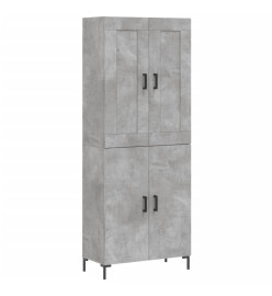 Buffet haut Gris béton 69,5x34x180 cm Bois d'ingénierie