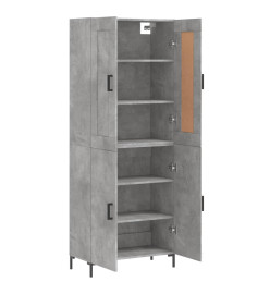 Buffet haut Gris béton 69,5x34x180 cm Bois d'ingénierie