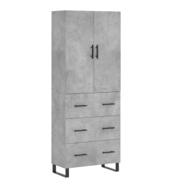 Buffet haut Gris béton 69,5x34x180 cm Bois d'ingénierie