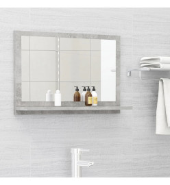 Miroir de salle de bain Gris béton 60x10,5x37 cm Aggloméré