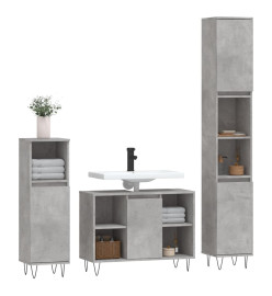 Ensemble de meubles de salle de bain 3 pcs gris béton