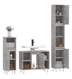 Ensemble de meubles de salle de bain 3 pcs gris béton