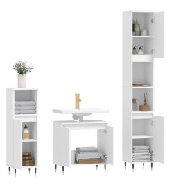 Ensemble de meubles salle de bain 3 pcs blanc bois d'ingénierie