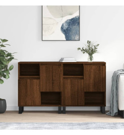 Buffets 2 pcs chêne marron bois d'ingénierie