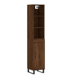 Buffet haut Chêne marron 34,5x34x180 cm Bois d'ingénierie