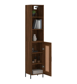 Buffet haut Chêne marron 34,5x34x180 cm Bois d'ingénierie