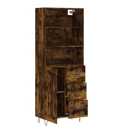 Buffet haut Chêne fumé 69,5x34x180 cm Bois d'ingénierie