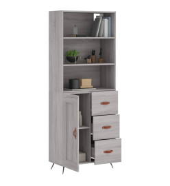 Buffet haut Sonoma gris 69,5x34x180 cm Bois d'ingénierie