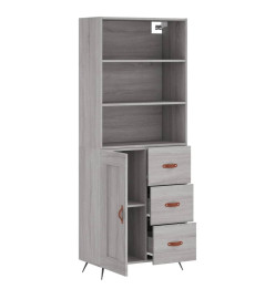 Buffet haut Sonoma gris 69,5x34x180 cm Bois d'ingénierie