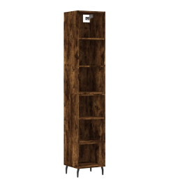 Buffet haut Chêne fumé 34,5x32,5x180 cm Bois d'ingénierie