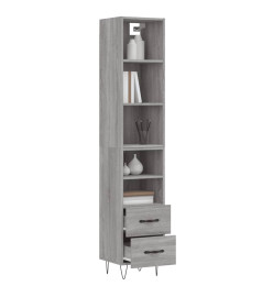 Buffet haut Sonoma gris 34,5x34x180 cm Bois d'ingénierie