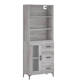 Buffet haut Sonoma gris 69,5x34x180 cm Bois d'ingénierie