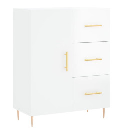 Buffet haut Blanc brillant 69,5x34x180 cm Bois d'ingénierie