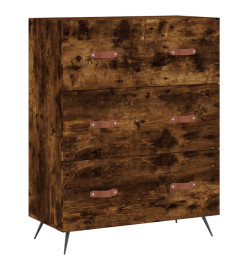 Buffet haut Chêne fumé 69,5x34x180 cm Bois d'ingénierie