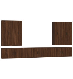 Ensemble de meubles TV 7 pcs Chêne marron Bois d'ingénierie