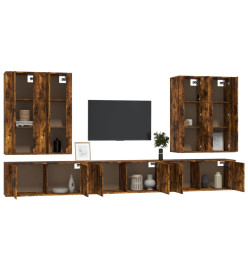 Ensemble de meubles TV 7 pcs Chêne fumé Bois d'ingénierie