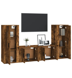 Ensemble de meubles TV 4 pcs Chêne fumé Bois d'ingénierie