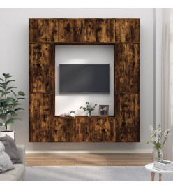 Ensemble de meubles TV 8 pcs Chêne fumé Bois d'ingénierie