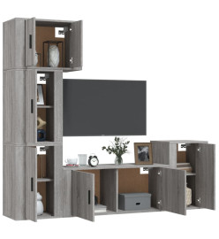 Ensemble de meubles TV 5 pcs Sonoma gris Bois d'ingénierie