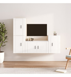 Ensemble de meubles TV 4 pcs Blanc brillant Bois d'ingénierie