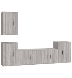 Ensemble de meubles TV 5 pcs Sonoma gris Bois d'ingénierie