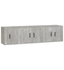 Ensemble de meubles TV 3 pcs Gris béton Bois d'ingénierie