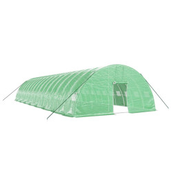 Serre avec cadre en acier vert 96 m² 16x6x2,85 m