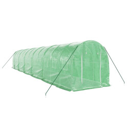 Serre avec cadre en acier vert 24 m² 12x2x2 m