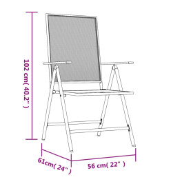 Ensemble de salle à manger de jardin 9 pcs anthracite acier