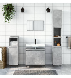 Ensemble d'armoires de salle de bain 3 pcs gris béton