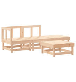 Salon de jardin 4 pcs avec coussins bois massif