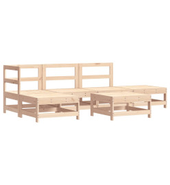 Salon de jardin 6 pcs avec coussins bois massif